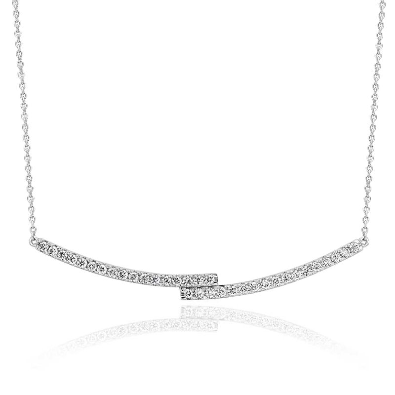 Day 25: Blue Nile Diamond Bar Necklace in 14k White Gold