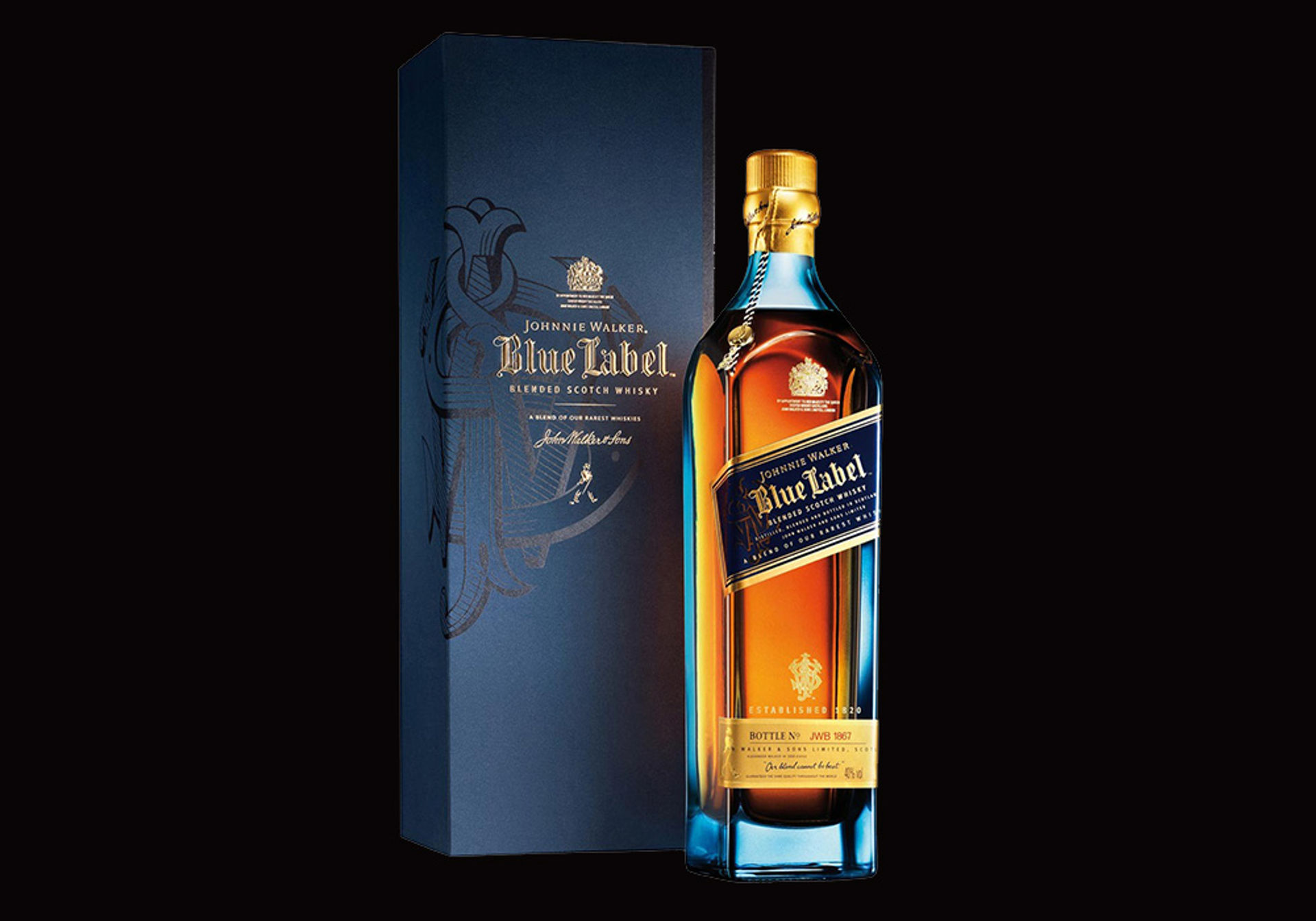 Engrave your Johnnie Walker Blue Label bottle with a personalised