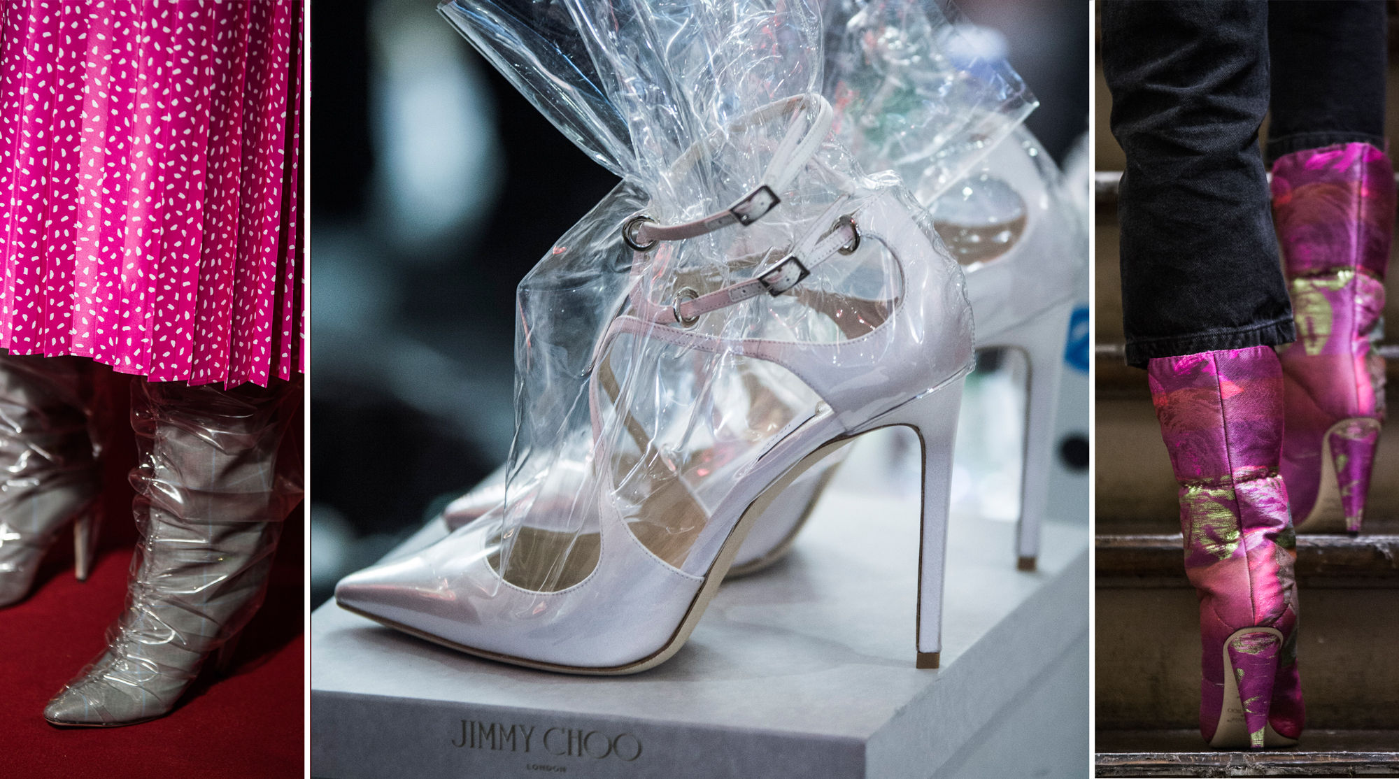 White c/o Jimmy Choo Plastic - buffalo platform sneaker - Rihanna Wears Off  - Wrapped enough Shoes – Rvce News