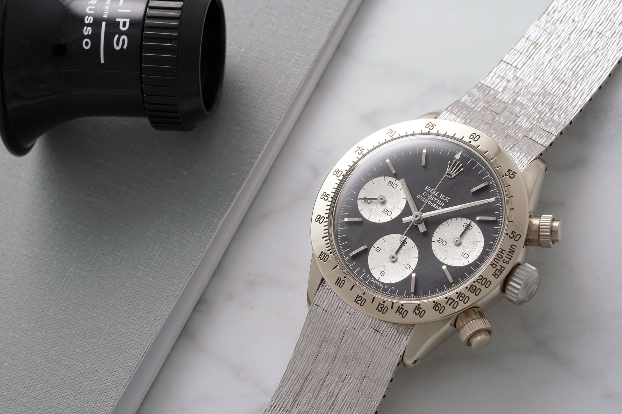 This extremely rare white gold Rolex Daytona is hitting the auction block