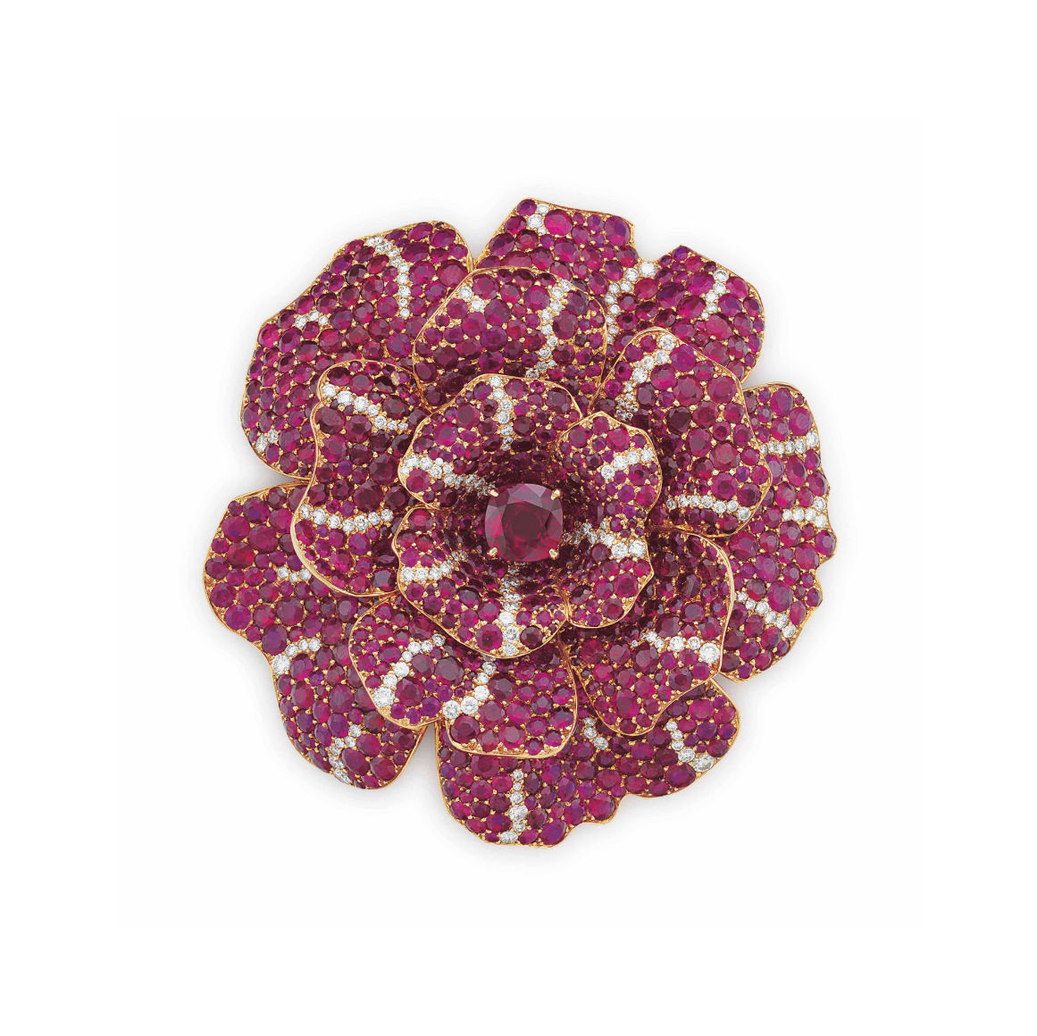 Chanel White Camellia Flower Brooches, 2 Pcs sold at auction on