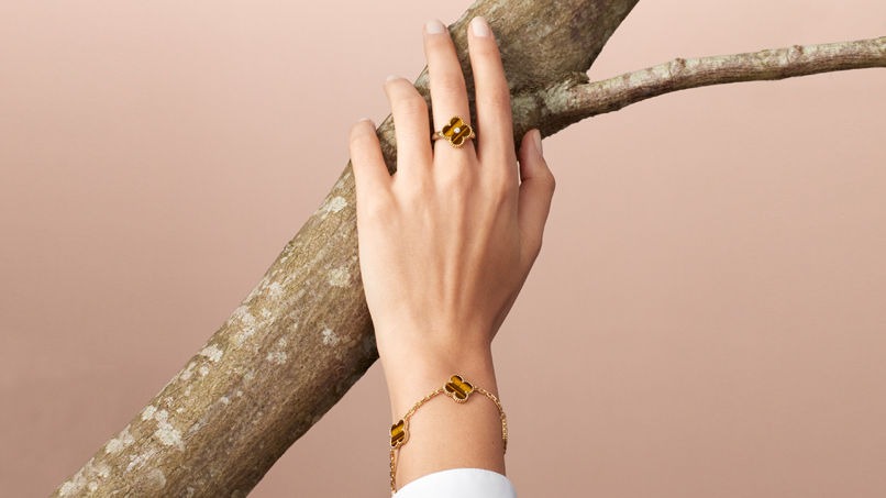 ❤Skute Luxury Hetian Jade Flower Bangle Gold Plated Clover Zircons Cuff  Bracelet Women | Lazada