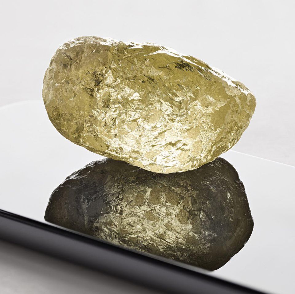 A 552-carat yellow diamond the size of a chicken egg has been found in North America