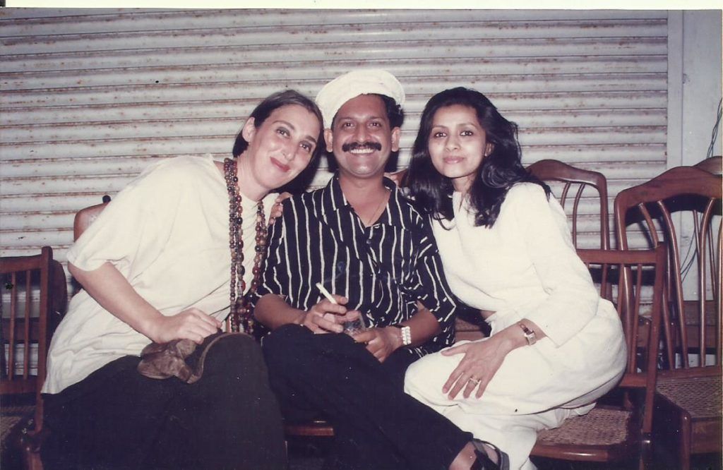 Suzanne Merwanji and Vikram Sardesai sitting outside Opera House