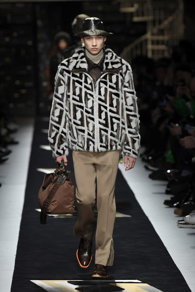 Karl Lagerfeld's designs Fendi's first menswear collection for FW19