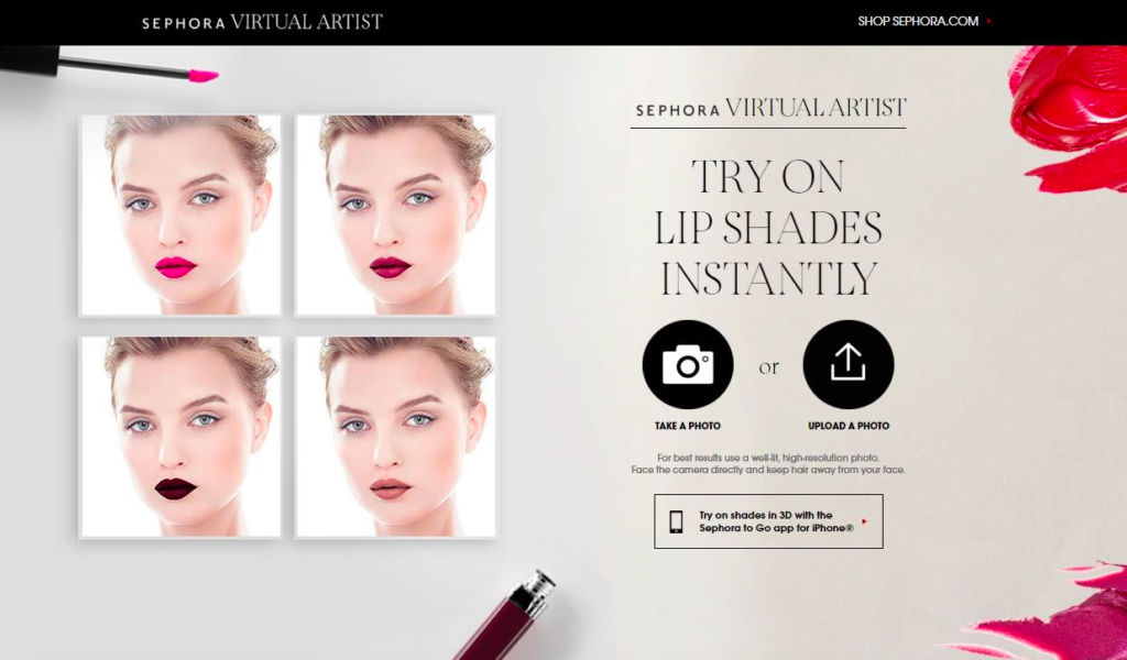 Luxury personalisation - Sephora Visual Artist website