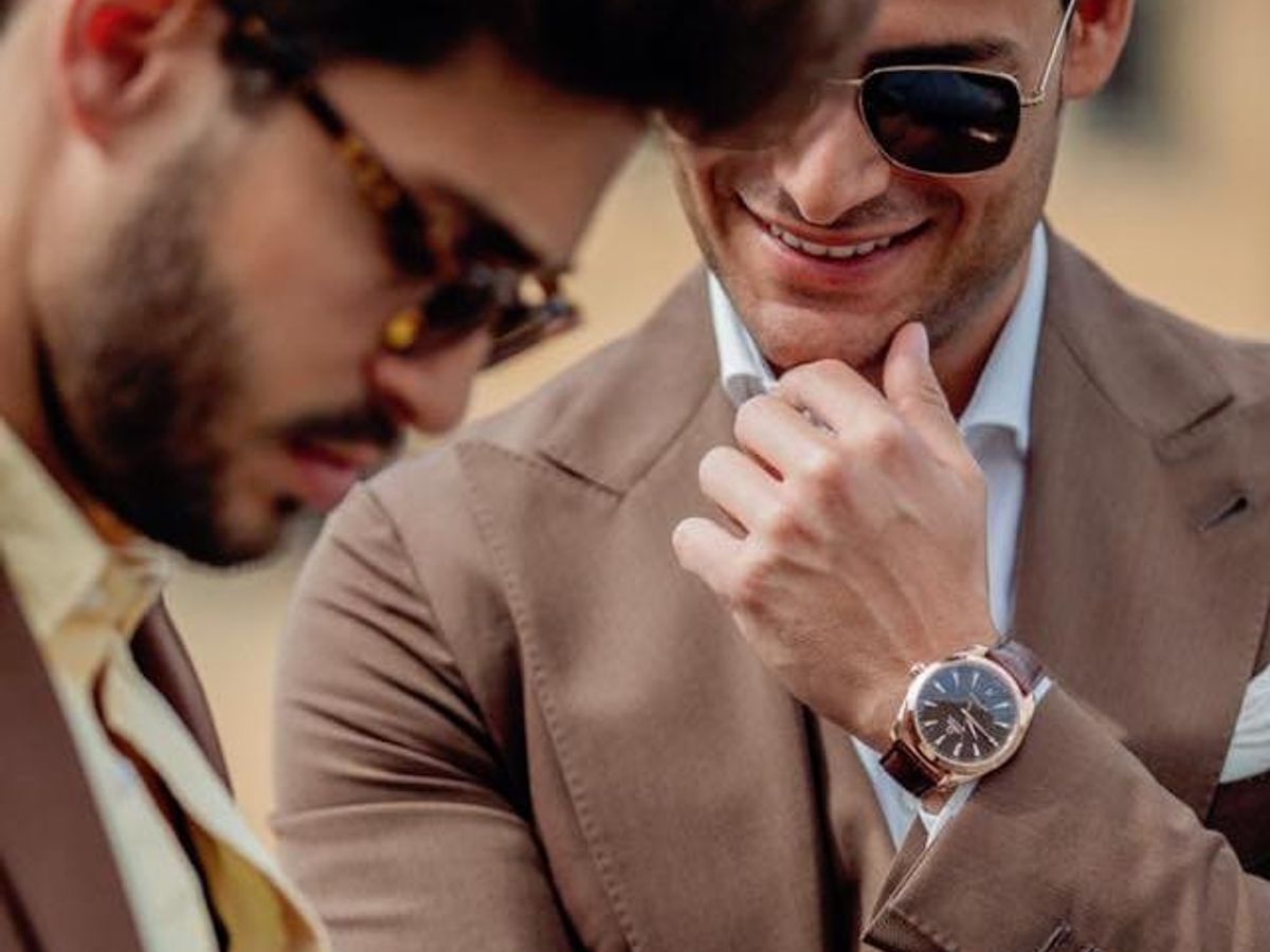Light Blue Dress Pants with Gold Watch Outfits For Men (3 ideas & outfits)