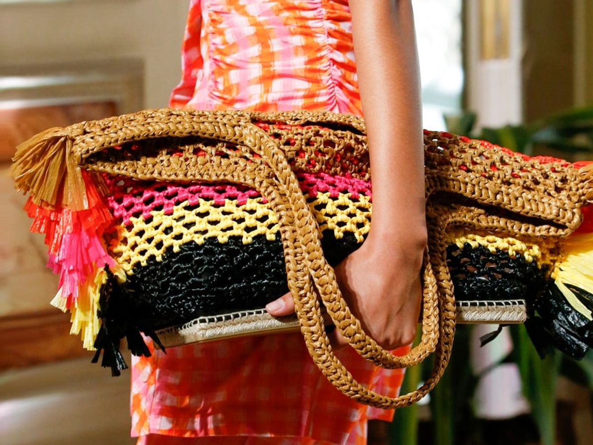 Chanel Resort 2011 Fringe Crochet Woven Mesh Large Beige Leather Tote