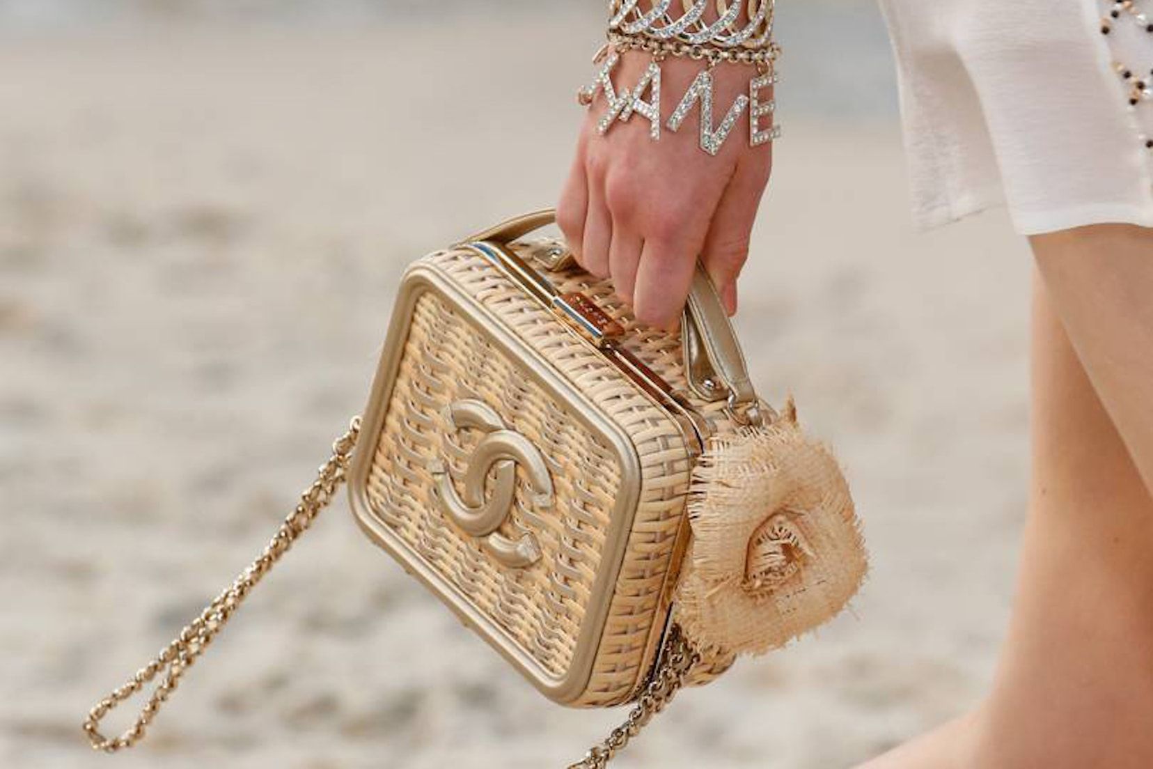 Chanel Black And Beige Raffia Rattan And Calfskin Vanity Case Silver  Hardware 2021 Available For Immediate Sale At Sothebys