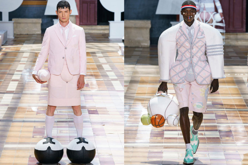 Runway looks from Thom Browne SS2020 menswear collection