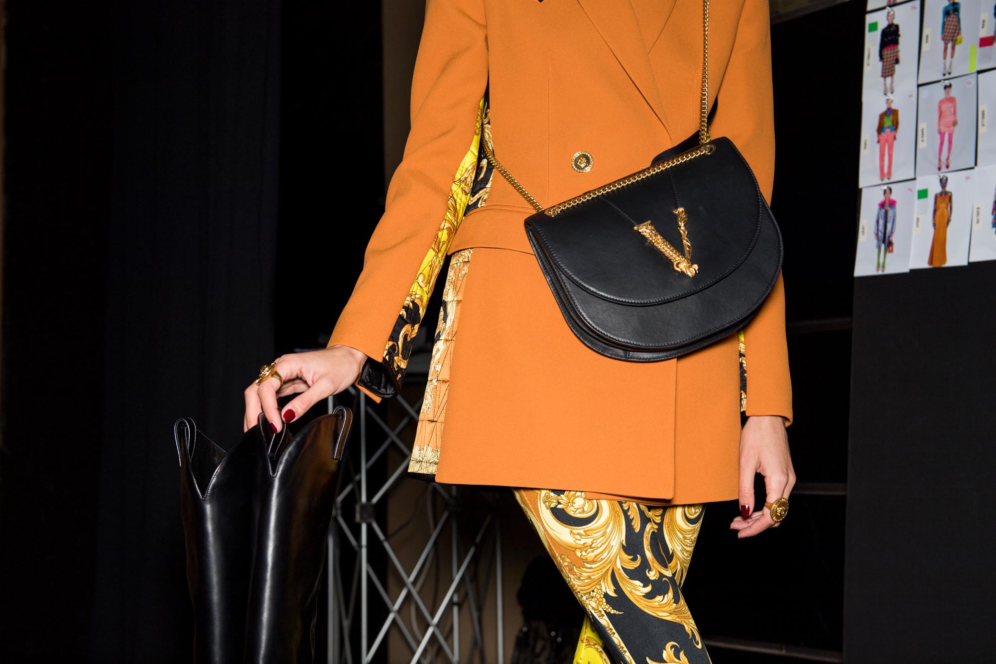Versace Authenticated Virtus Leather Handbag