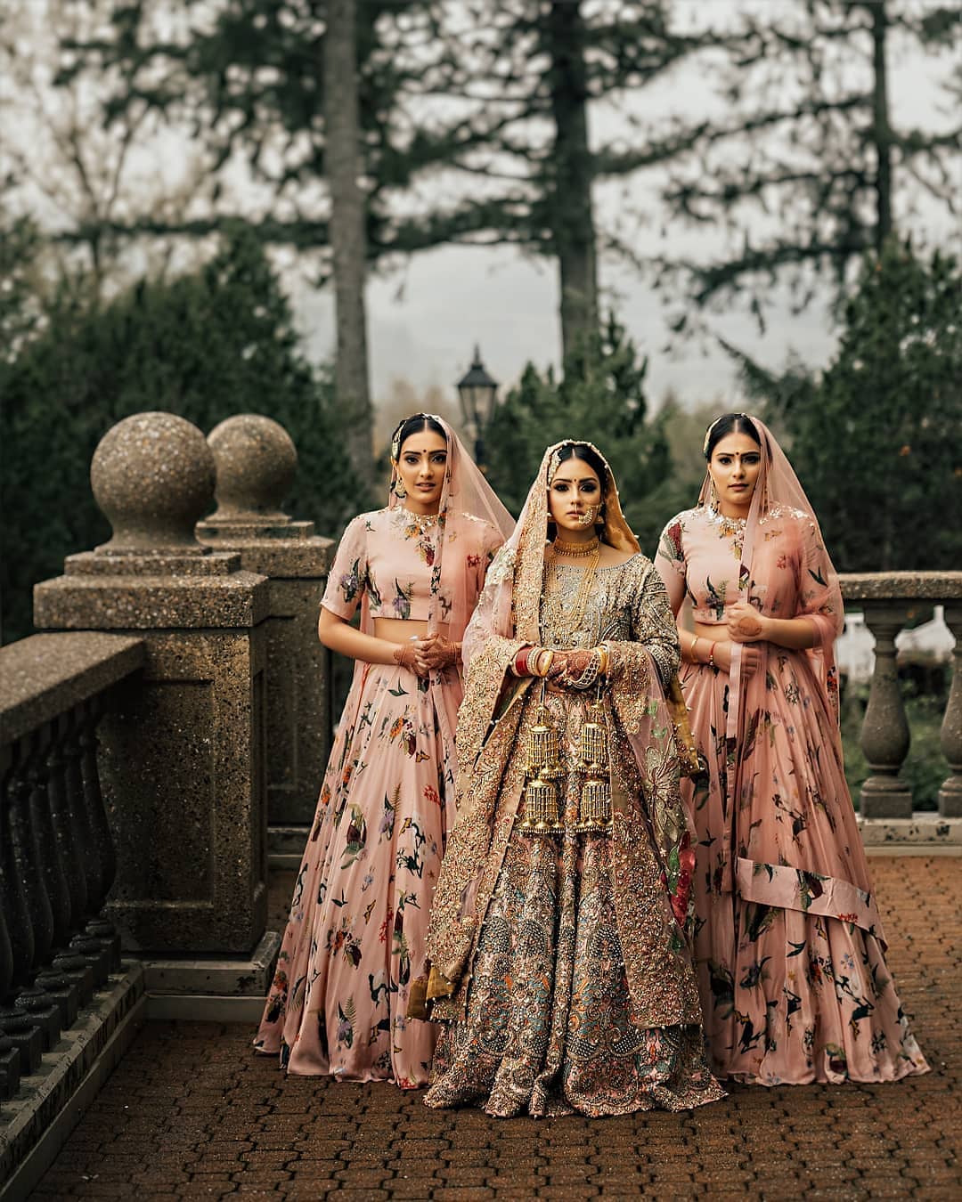 Wonderful Indian bridesmaids' in blush pink saris. | Indian bridesmaid  dresses, Indian bridesmaids, Indian wedding bridesmaids