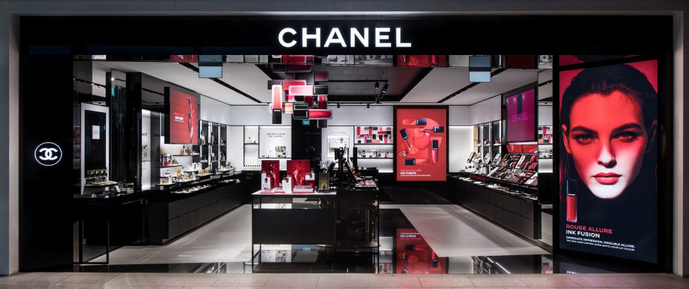 Frank Cornfield Photography  SINGAPORE  OCTOBER 09 2016 International  retail brand Chanel store in the shopping mall of Marina Bay Sands Hotel at  Mari