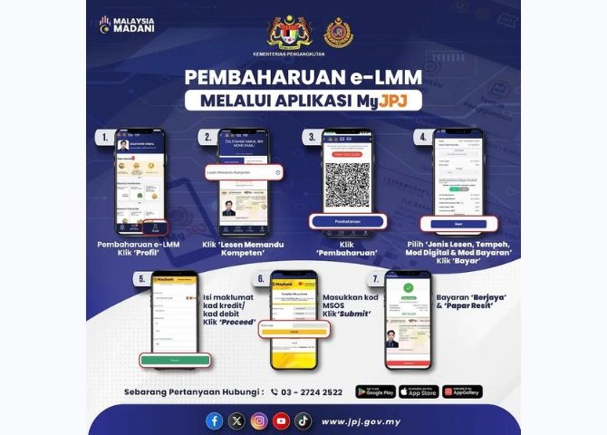 Renew lesen memandu & roadtax menggunakan aplikasi MyJPJ