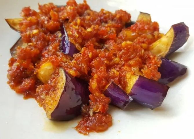 sambal terung, sambal terung belado, terung belado, resipi sambal terung