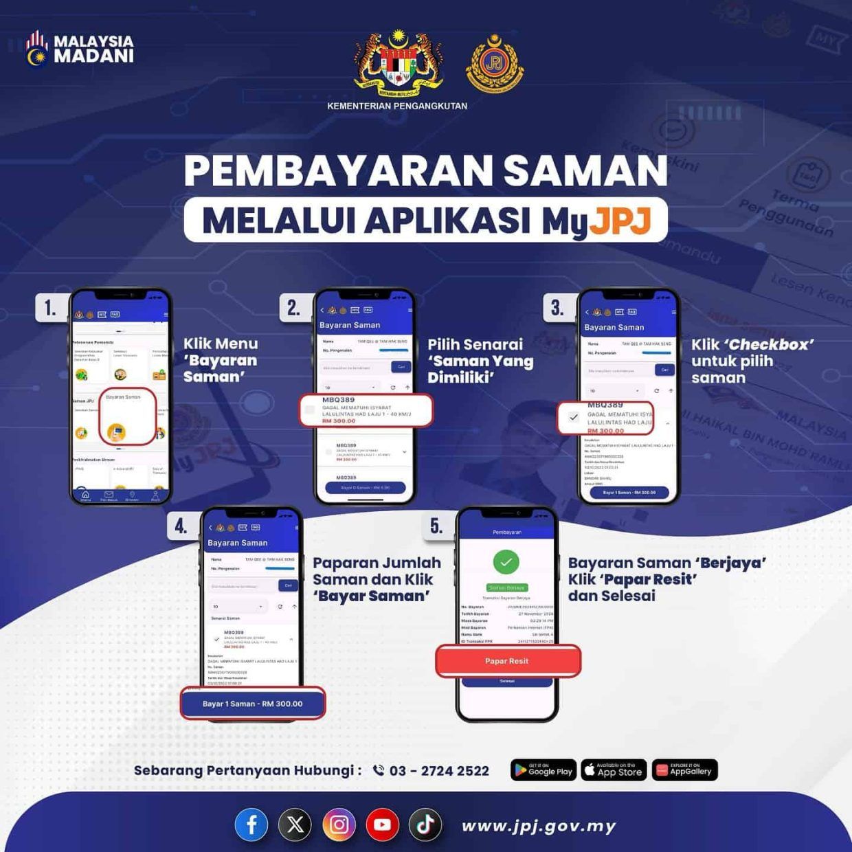 Saman JPJ 2025: Cara bayar & diskaun saman 50% (3 Jan - 30 Jun 2025)