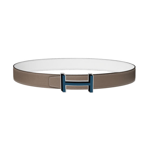 H 3D belt buckle & Reversible leather strap 32 mm