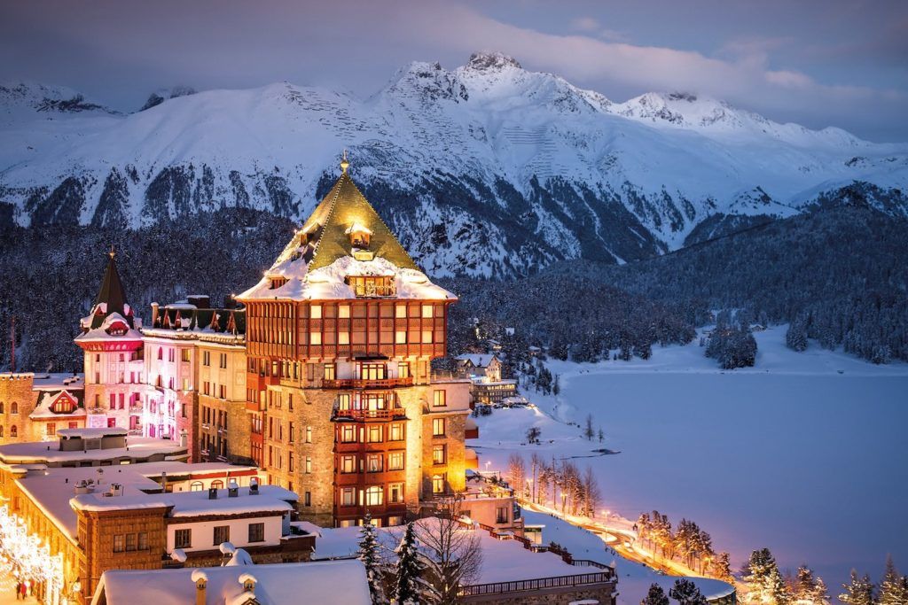 A snowy Swiss Alps retreat at... Badrutt's Palace Hotel