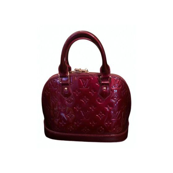 Louis Vuitton Alma BB patent leather top-handle handbag