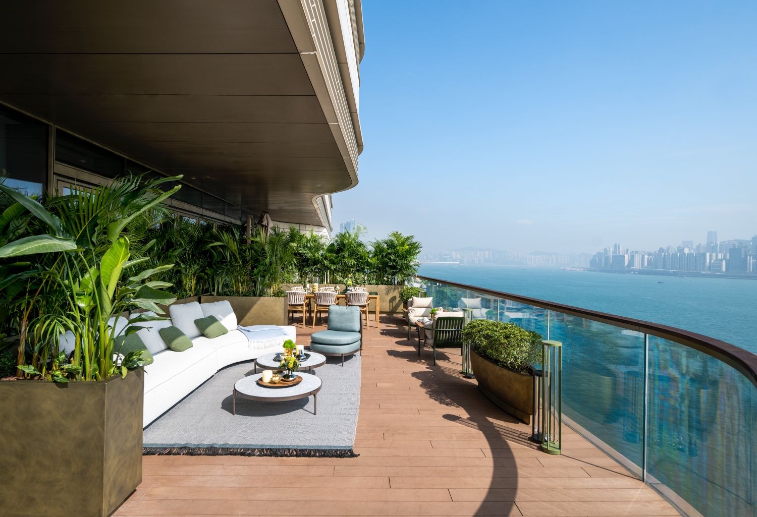 AP House terrace overlooking the Victoria Harbour