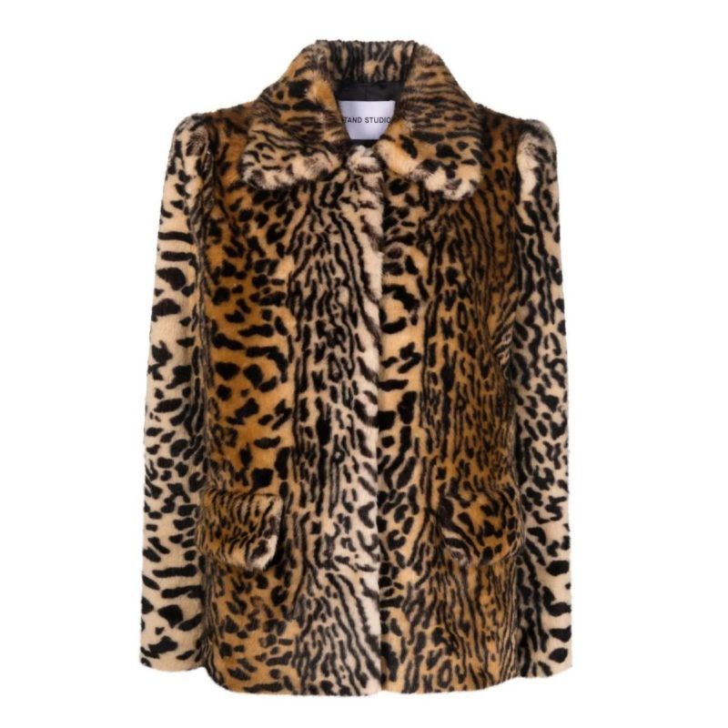 Stand Studio's Leopard Print Faux Fur Coat