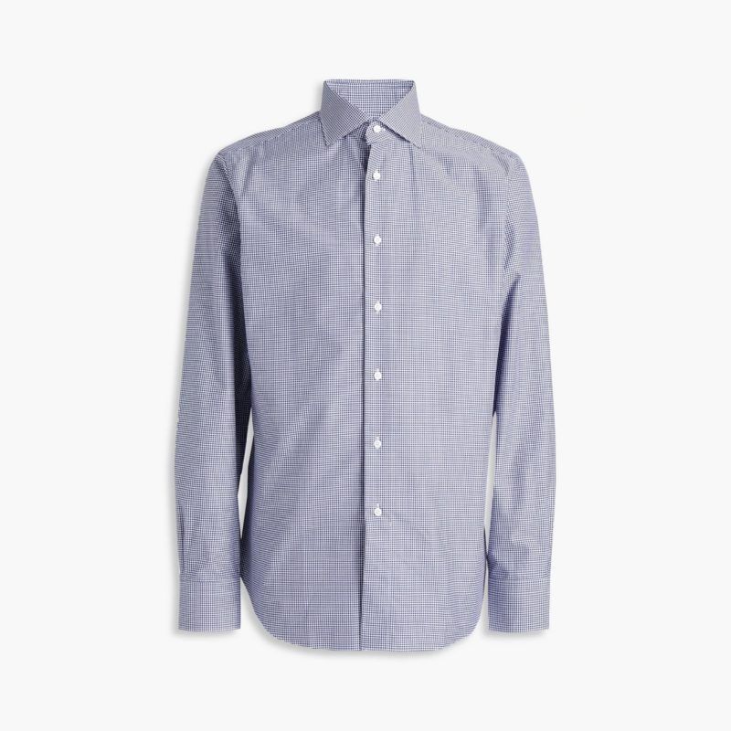 Brioni's Gingham Cotton-Poplin Shirt