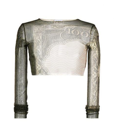Jean Paul Gaultier's graphic-print stretch cropped top