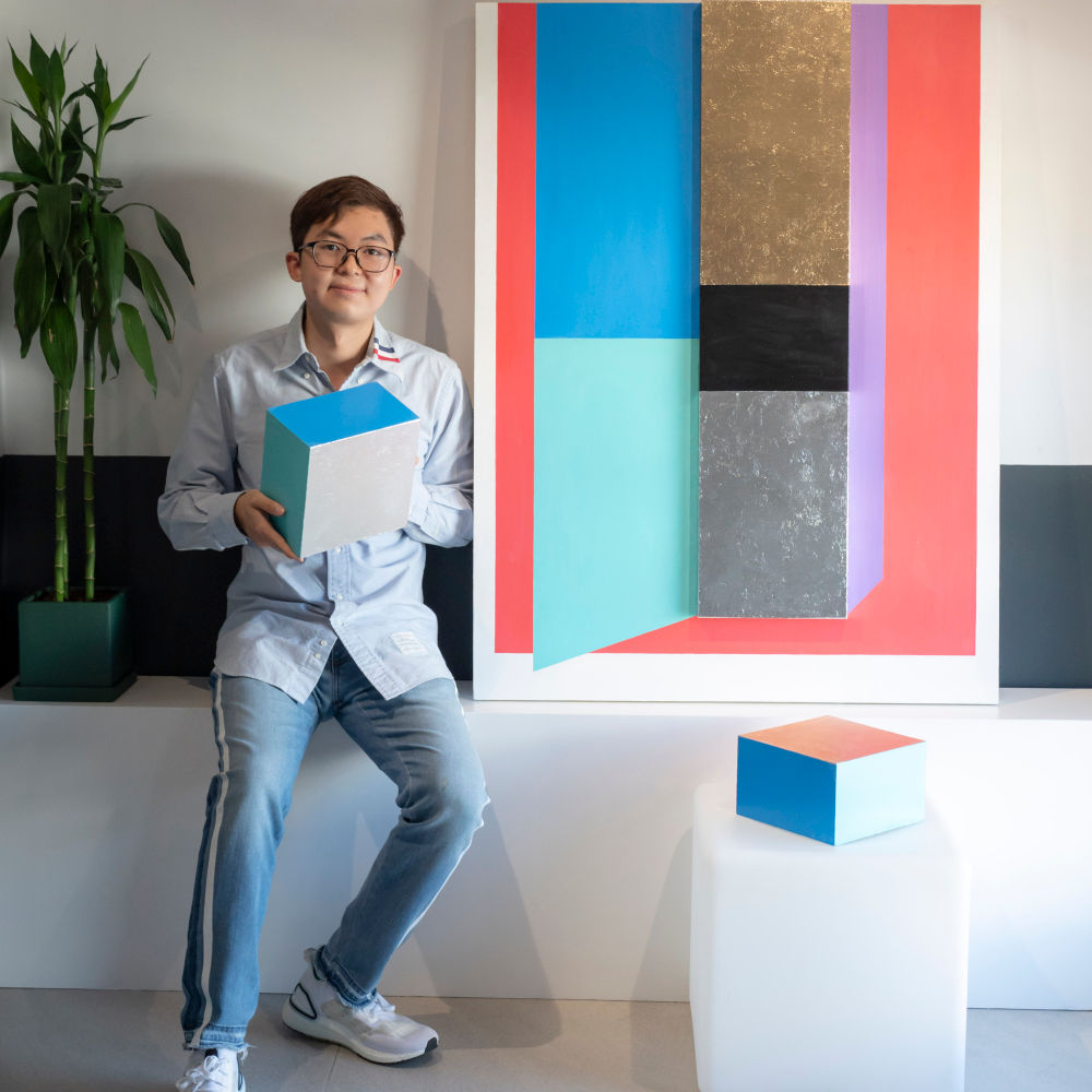 Geometric abstract artist Ryan Chan showcases his pensive musings at solo debut show