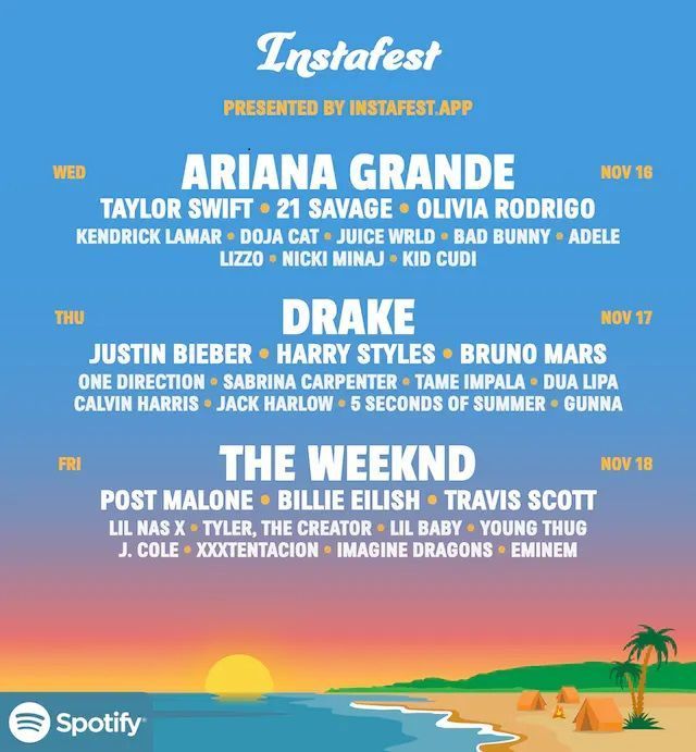 Spotify Instafest: How to create your dream music festival card