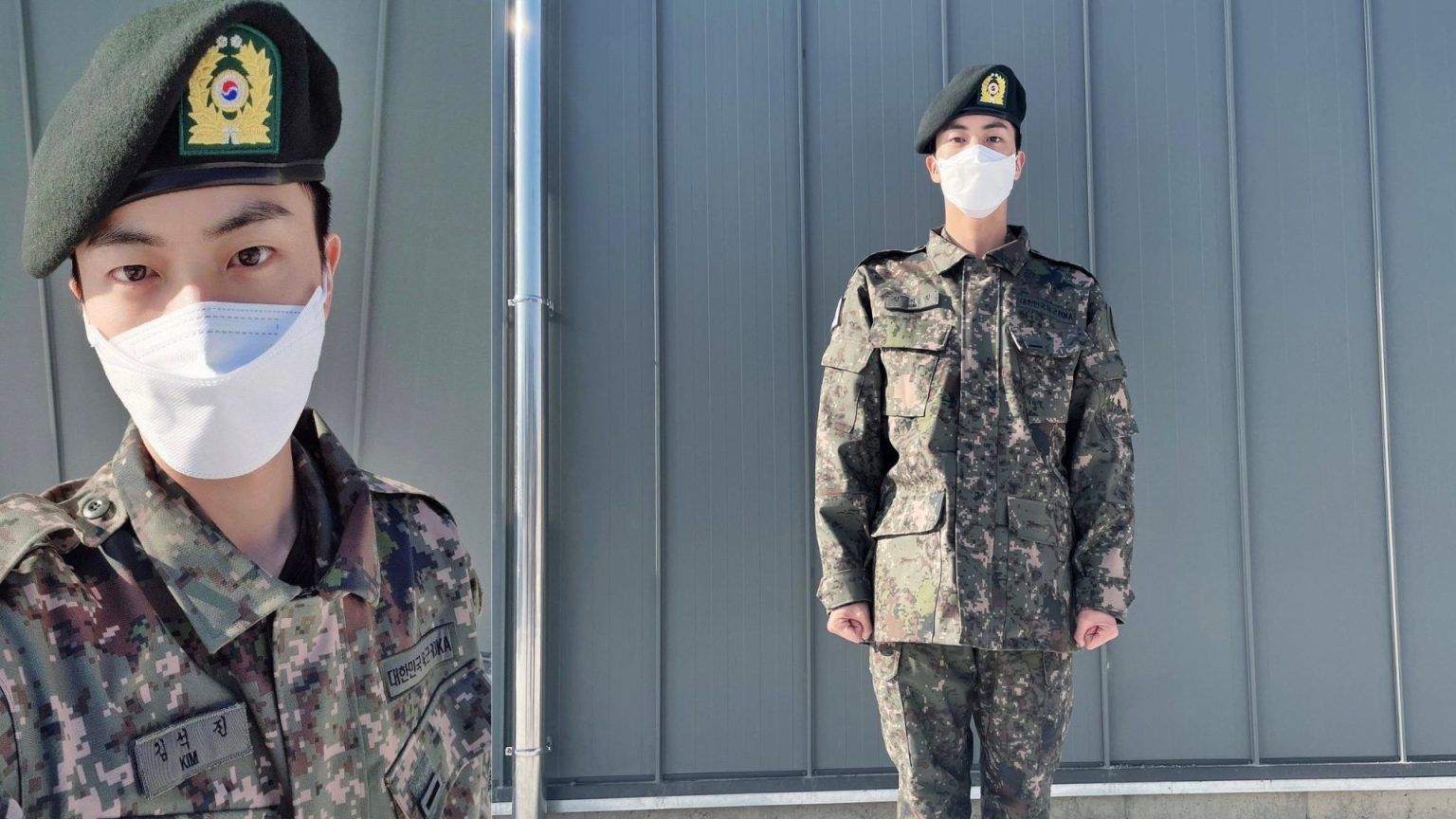 Jin of BTS starts mandatory military service and shares pictures