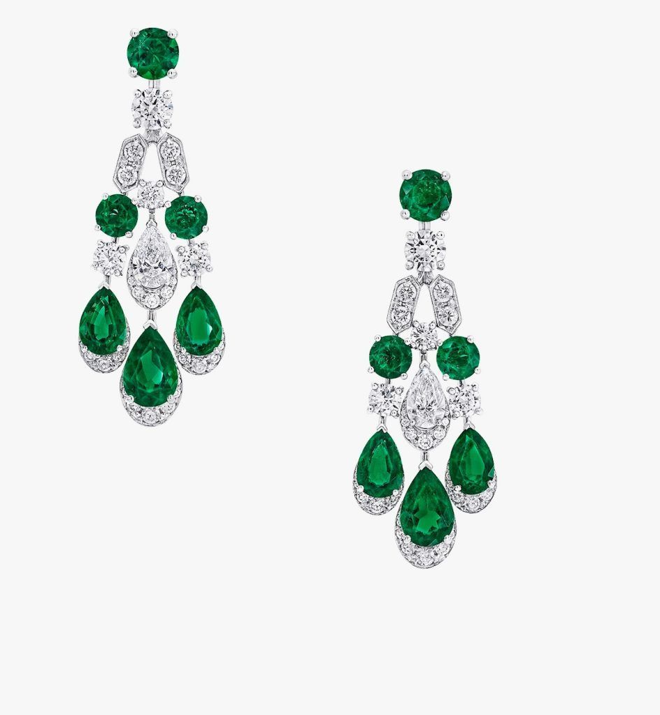 Graff emerald and diamond earrings