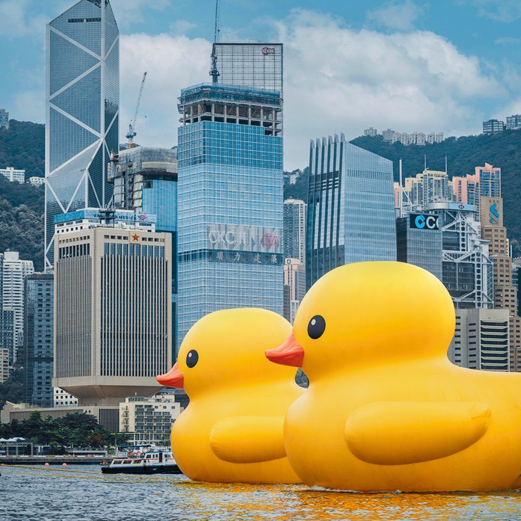 Massive “Double Ducks” bring joy to Victoria Harbour