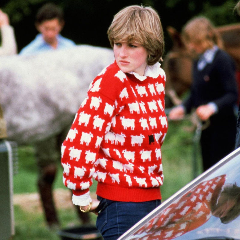 Own a piece of Princess Diana’s wardrobe as her iconic ‘Black Sheep’ jumper goes to auction