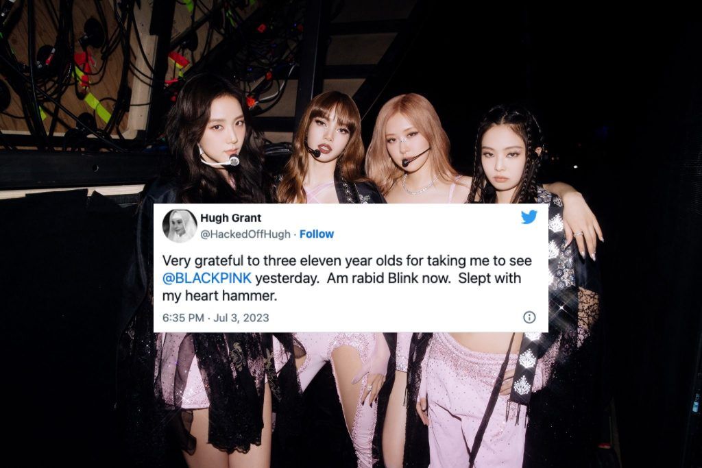 Hugh Grant announces he is a ‘rabid Blink’ after attending BLACKPINK’s London concert
