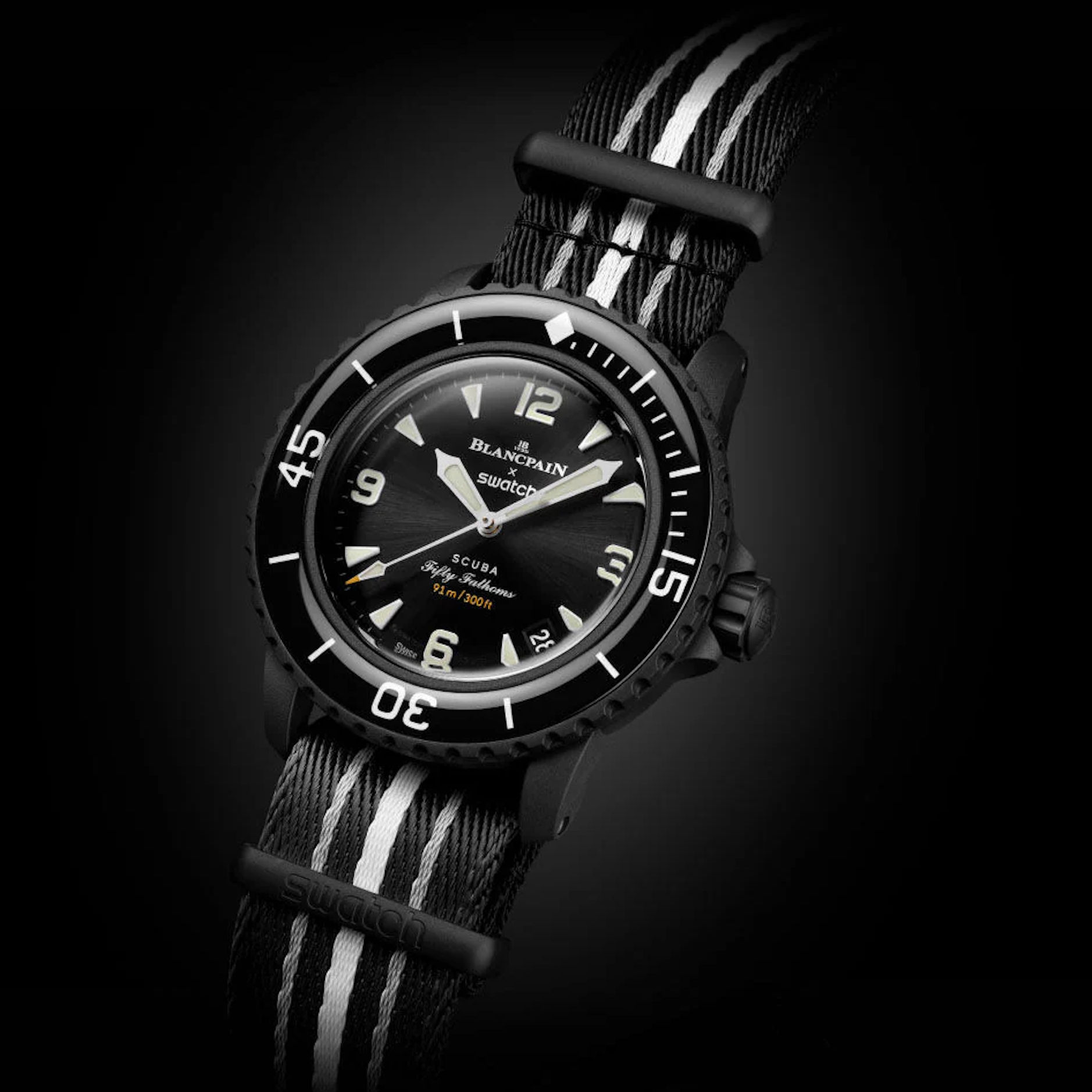 Blancpain and Swatch unveil “Ocean of Storms” Bioceramic Scuba Fifty Fathoms