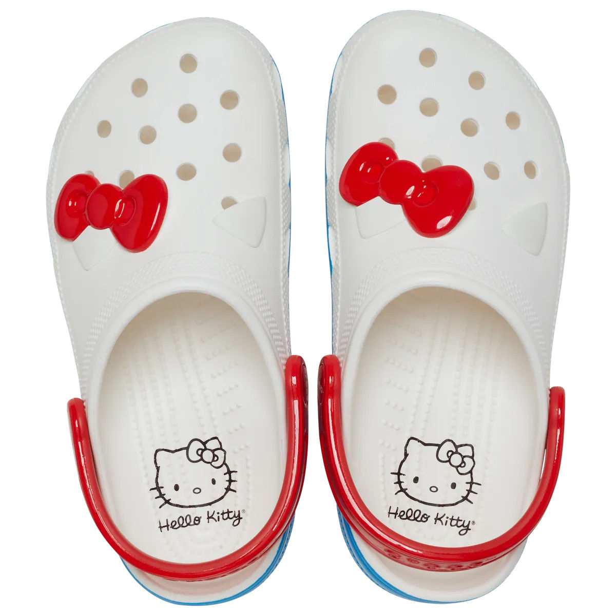 Red and white on sale crocs