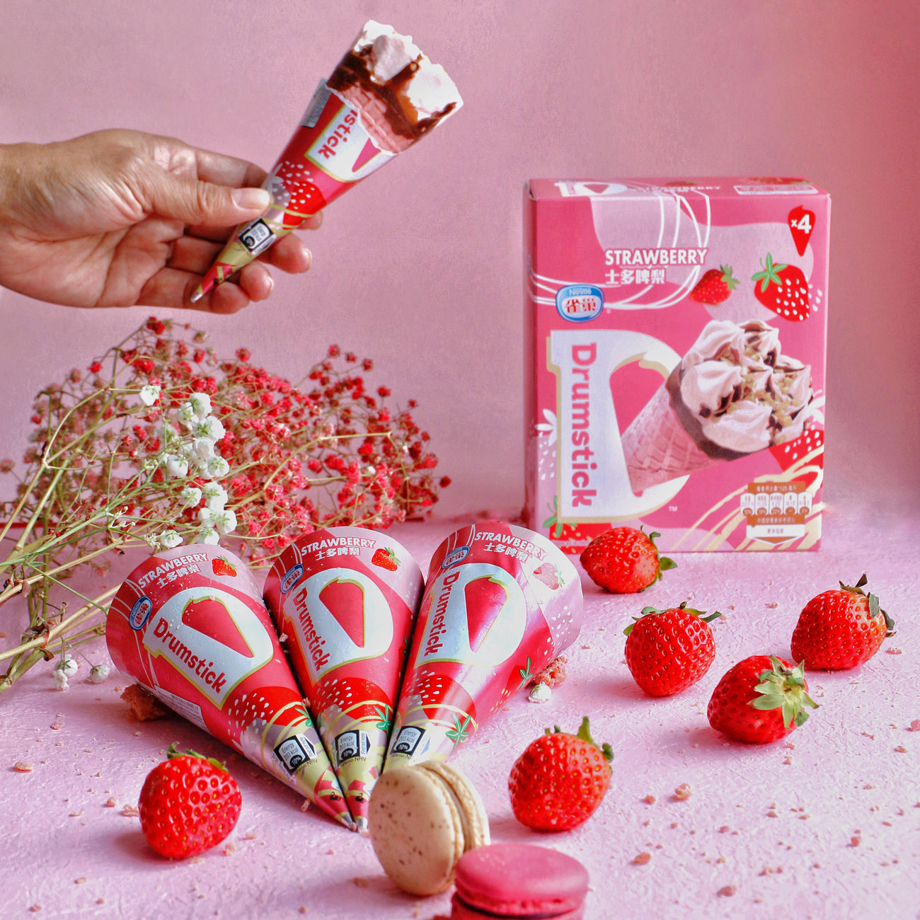 NESTLÉ DRUMSTICK Celebrates Strawberry Day With New Pink Cone