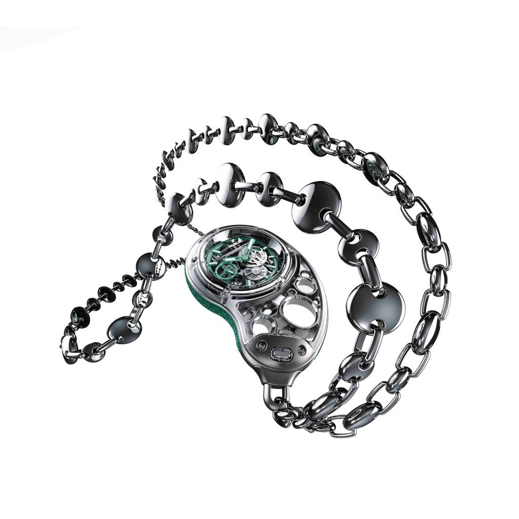 Daniel Arsham’s Hublot “Droplet” pocket watch can be worn three ways