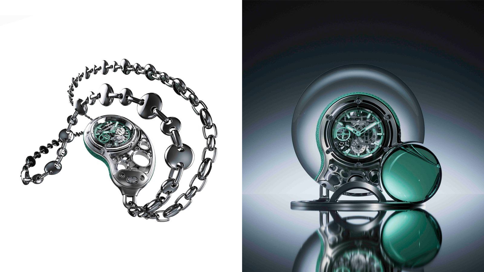 Daniel Arsham’s Hublot “Droplet” pocket watch can be worn three ways