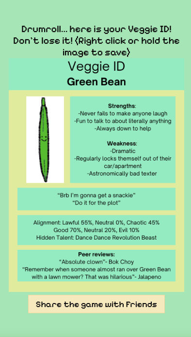 veggie ID personality test