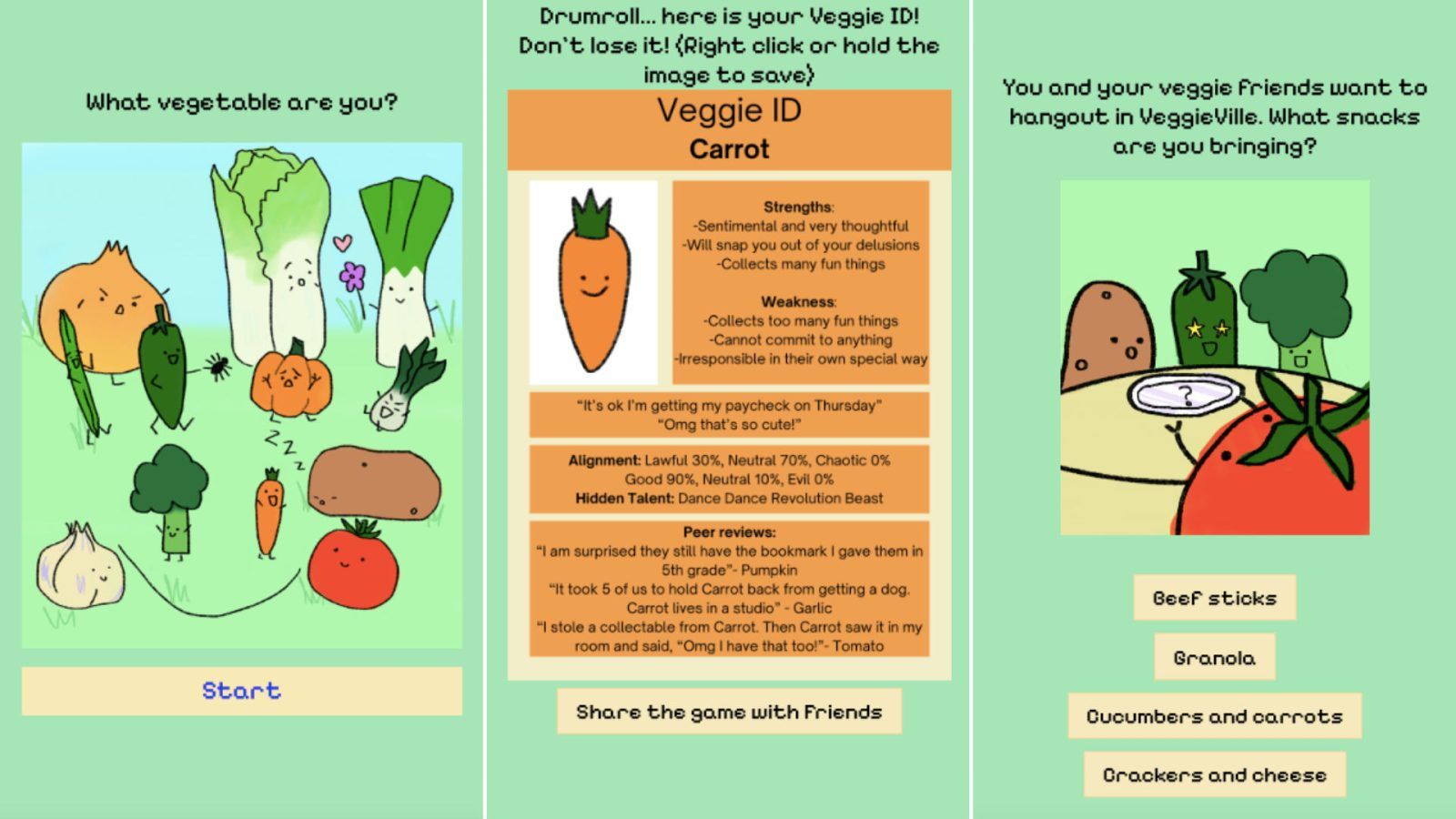 How to take the Veggie ID personality test viral on Instagram