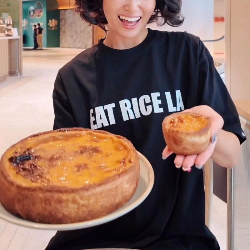Dig into the vegan Supersized Egg Tart from MAYA Bakery