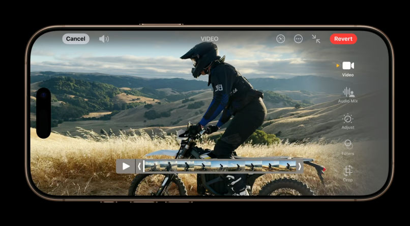 a screenshot of an iphone 16 pro taking a video of a man on a dirt bike, used in an article on music videos shot on iphone