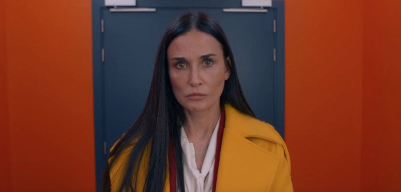 a photo of demi moore from her newest movie the substance used in a review of the substance