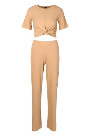 Ribbed top and trousers set by Boohoo