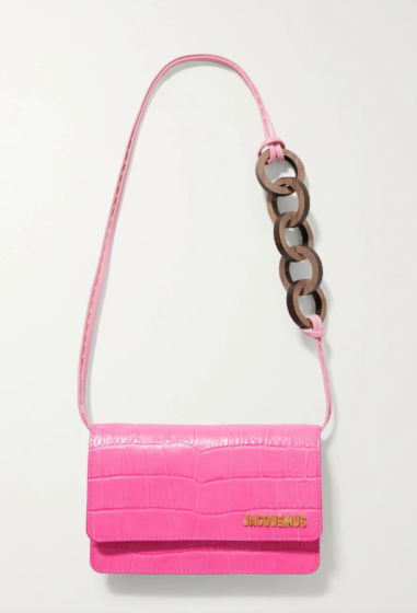 Jacquemus Le Riviera Croc-effect Leather Shoulder Bag