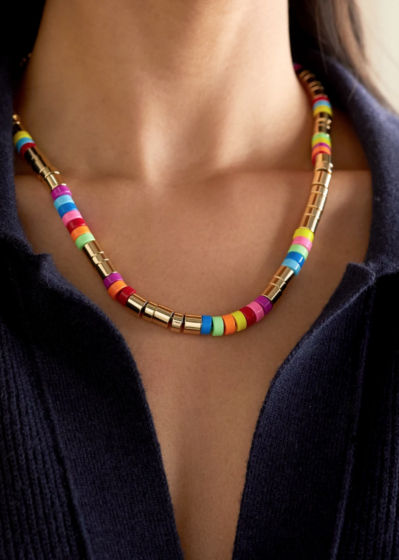 Roxanne Assoulin Enamel and Gold-tone Necklace
