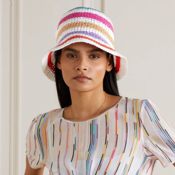 Missoni Striped Crochet-knit Bucket Hat