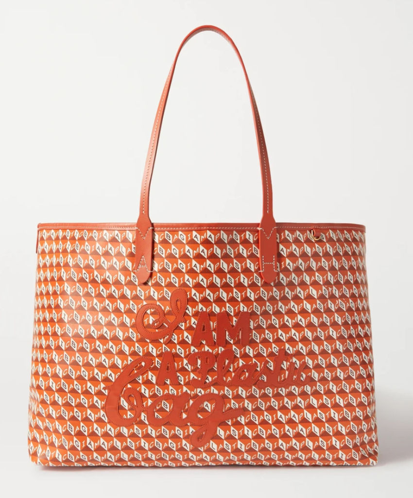Anya Hindmarch + Net Sustain I Am A Plastic Bag Large Leather-trimmed Printed Coated-Canvas Tote