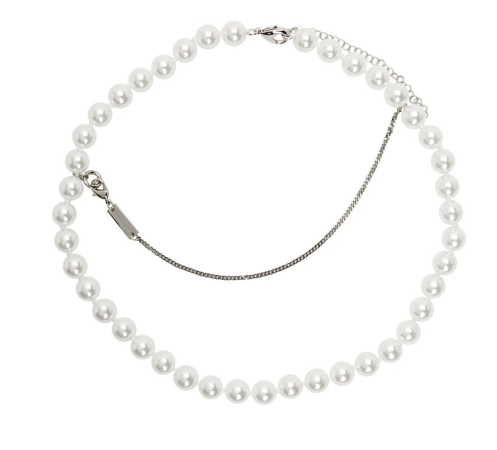 Maison Margiela Silver Pearl Necklace